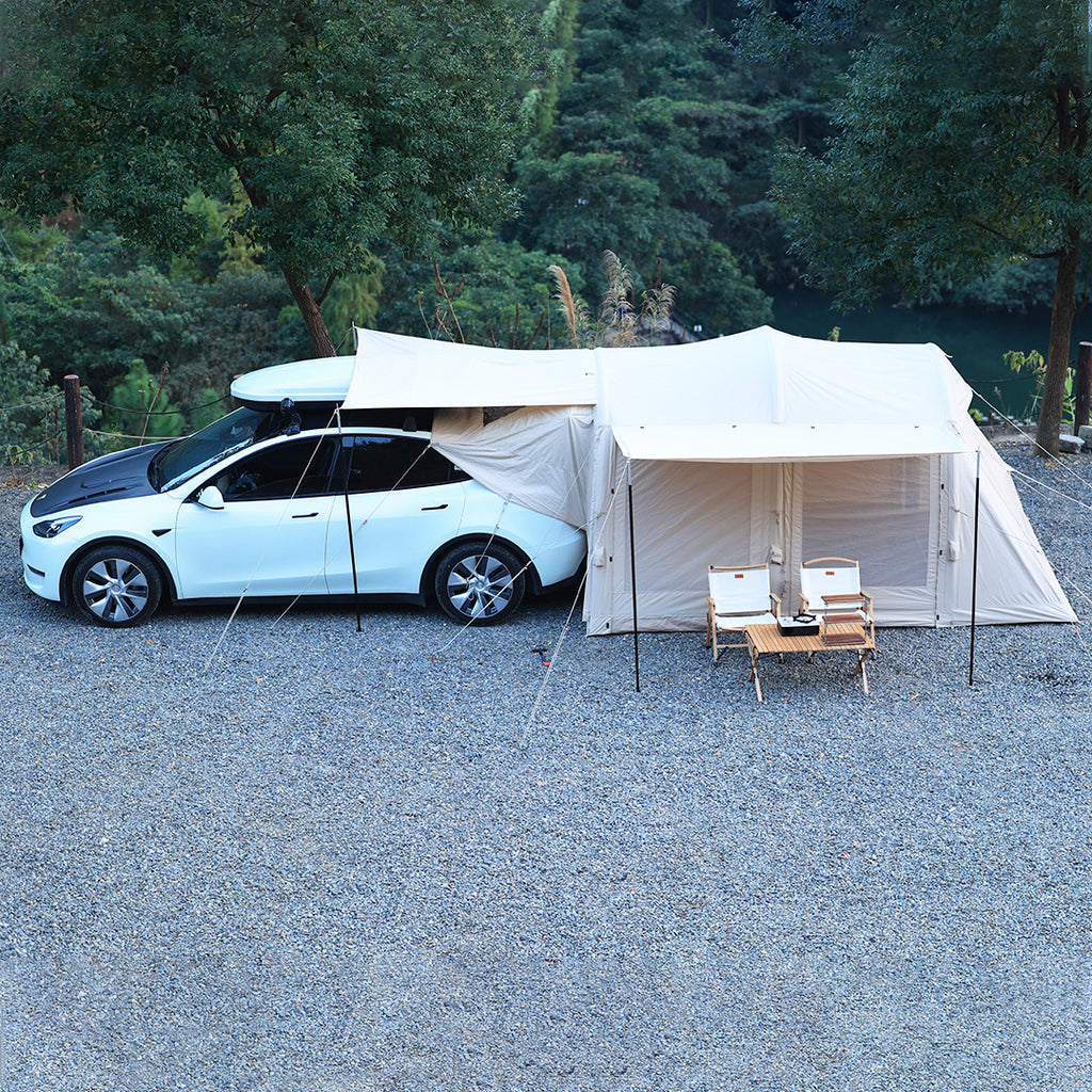MKCAMP Electric Car Double Room Cotton Outdoor Large Space Rainproof SUV Model Y/X/3 Camping Tent