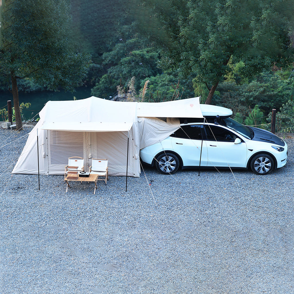MKCAMP Electric Car Double Room Cotton Outdoor Large Space Rainproof SUV Model Y/X/3 Camping Tent