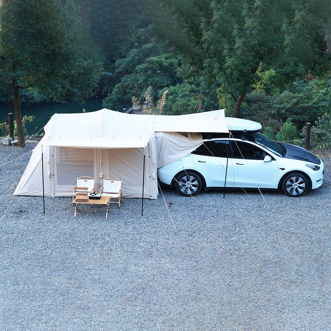 MKCAMP Electric Car Double Room Cotton Outdoor Large Space Rainproof SUV Model Y/X/3 Camping Tent