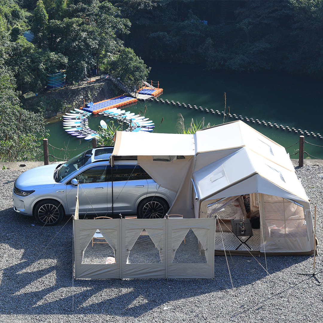 Portable and Durable! The 3rd Gen MKCAMP Double - Room Inflatable Tent is Made for Model X/Y/3 and SUVs. It's Comfortable, Mosquito - Proof and Extremely Considerate