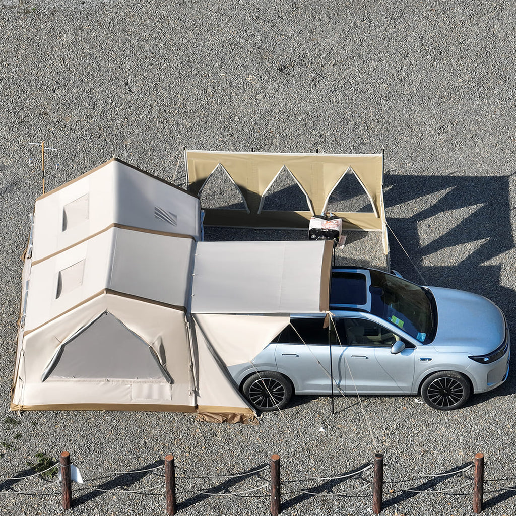 Portable and Durable! The 3rd Gen MKCAMP Double - Room Inflatable Tent is Made for Model X/Y/3 and SUVs. It's Comfortable, Mosquito - Proof and Extremely Considerate