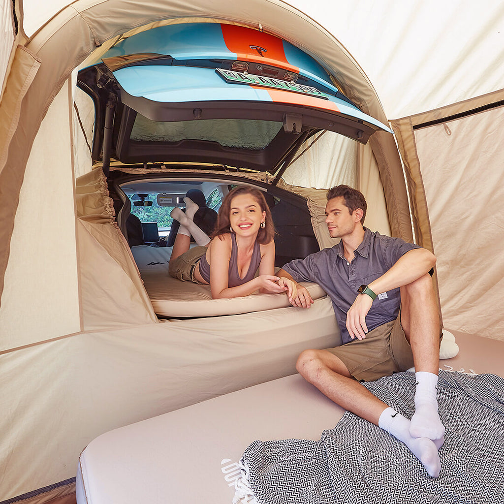 MKCAMP Electric Car Double Room Cotton Outdoor Large Space Rainproof SUV Model Y/X/3 Camping Tent