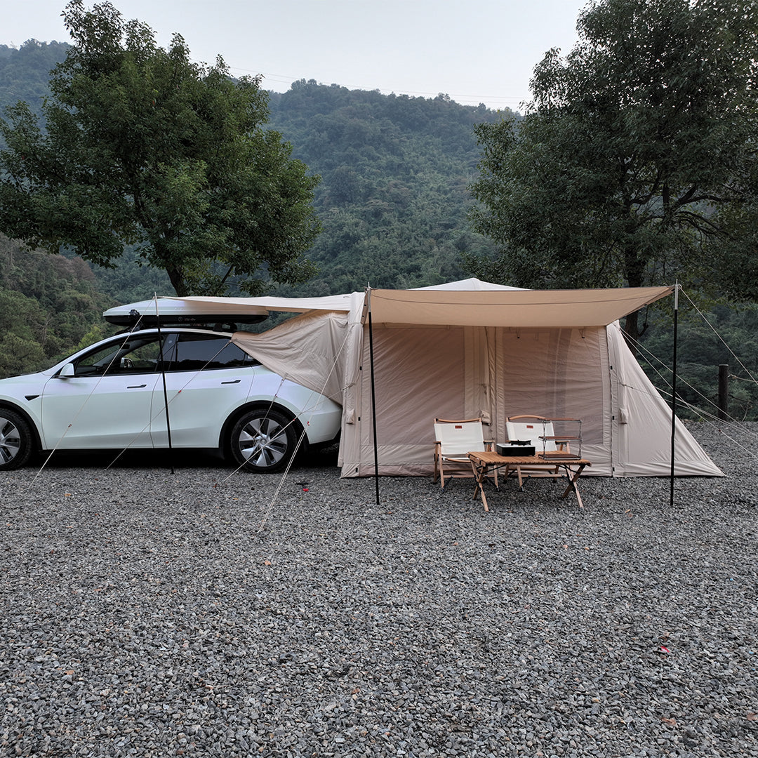 MKCAMP Electric Car Double Room Cotton Outdoor Large Space Rainproof SUV Model Y/X/3 Camping Tent