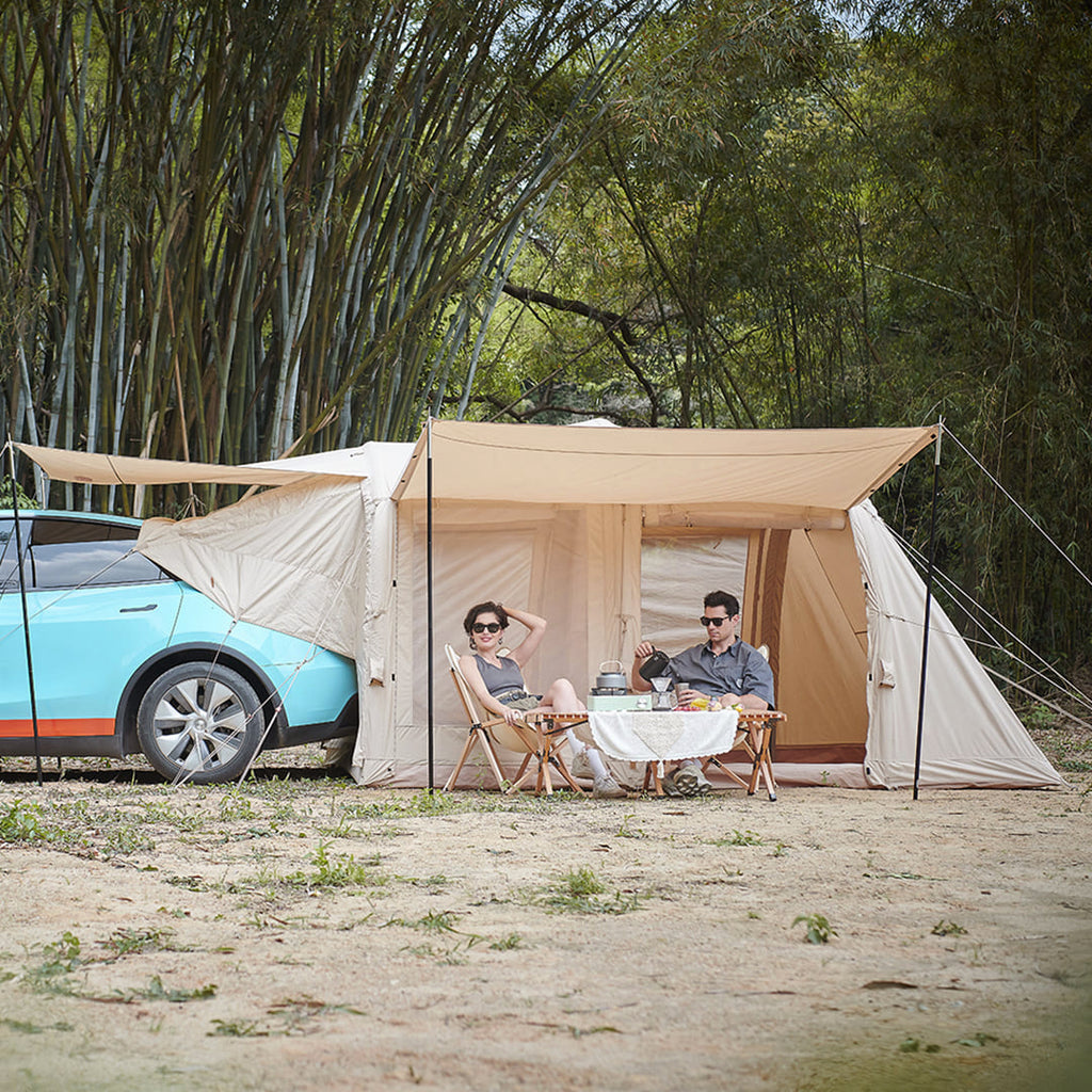 MKCAMP Electric Car Double Room Cotton Outdoor Large Space Rainproof SUV Model Y/X/3 Camping Tent